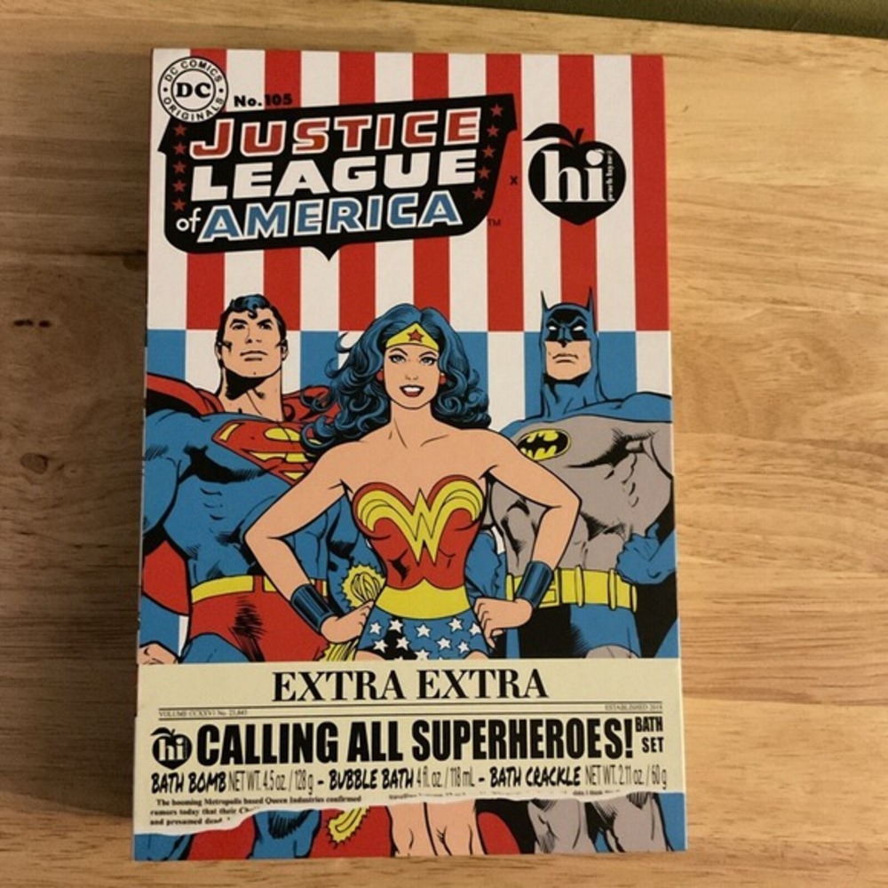 Hi Peach Layne, JLofA Calling All Superheroes Bath Set, Bomb,‎ Bubble Bath, More
